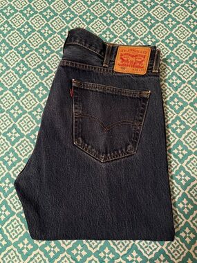 Levi's 505 Men's Straight Jeans in Dark Blue Denim
